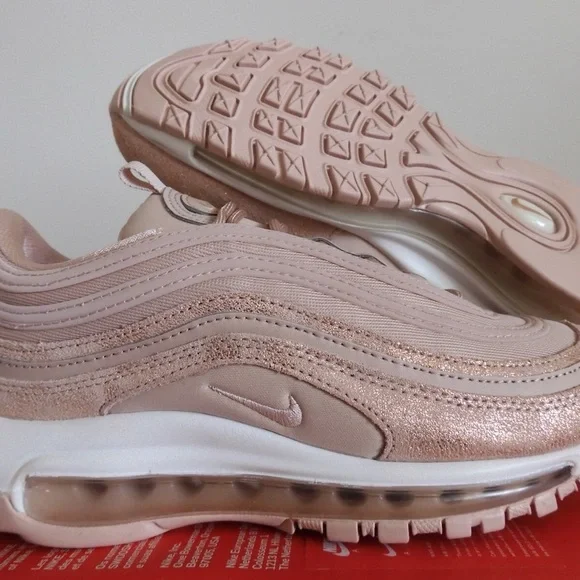 Womens Nike Air Max 97 SE Particle Beige Metallic Pink Bronze Size 8 • EUC - Picture 3 of 10